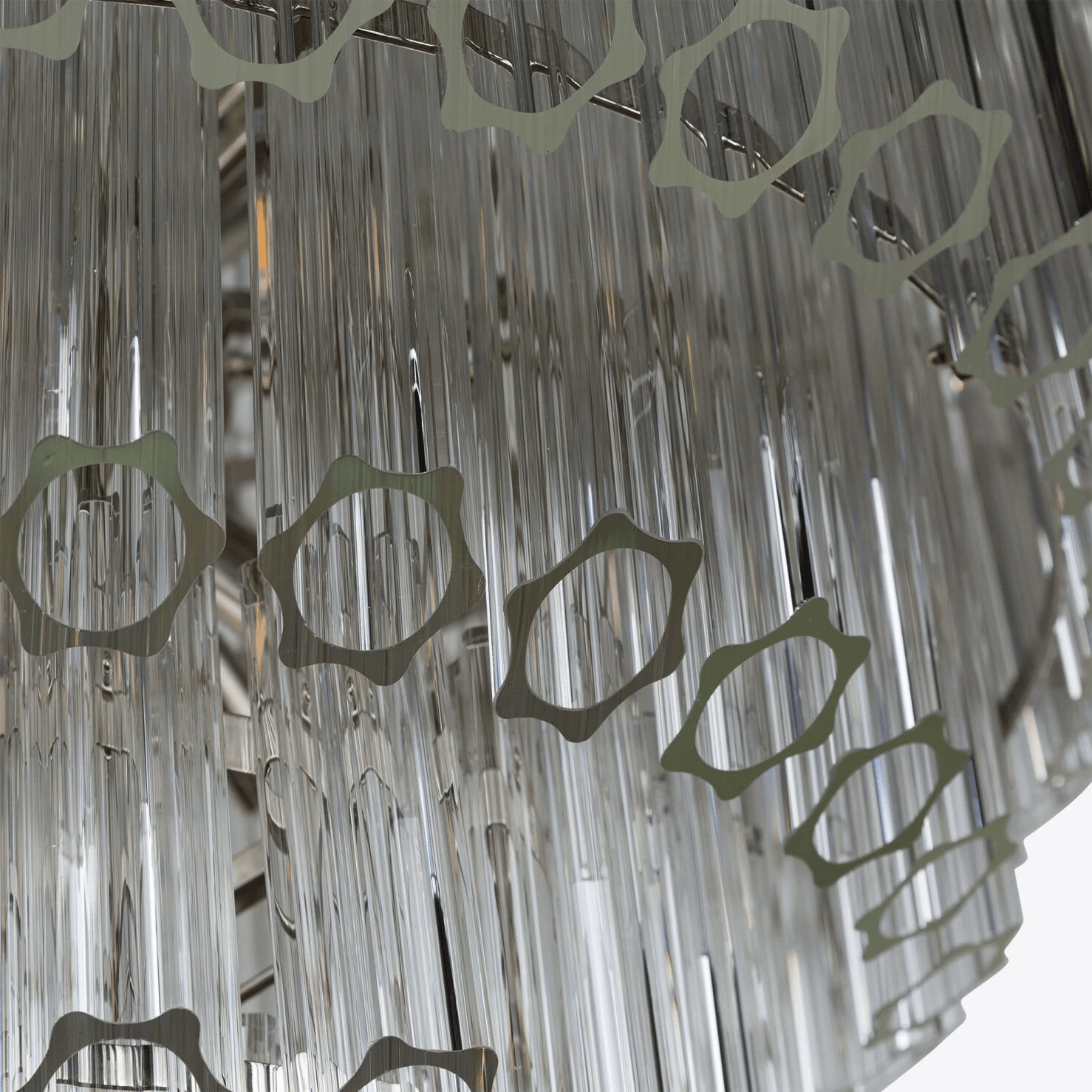 Clear Grande Palermo Chandelier - ∅ 31.5″ x H 34.3″Nickel & ClearBlushlighting
