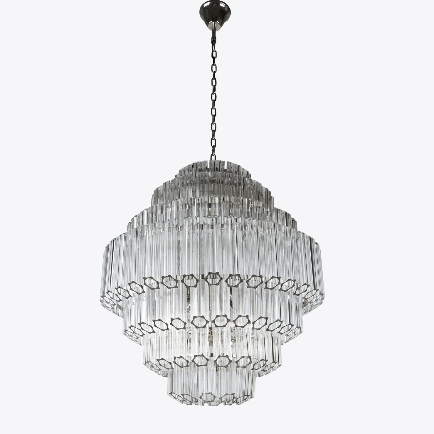 Clear Grande Palermo Chandelier - ∅ 31.5″ x H 34.3″Nickel & ClearBlushlighting