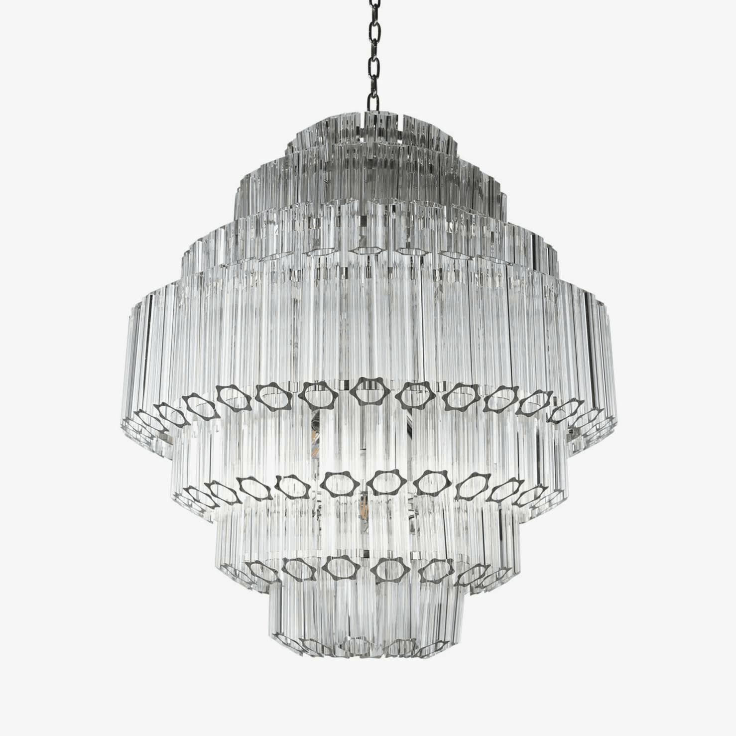 Clear Grande Palermo Chandelier - ∅ 31.5″ x H 34.3″Nickel & ClearBlushlighting