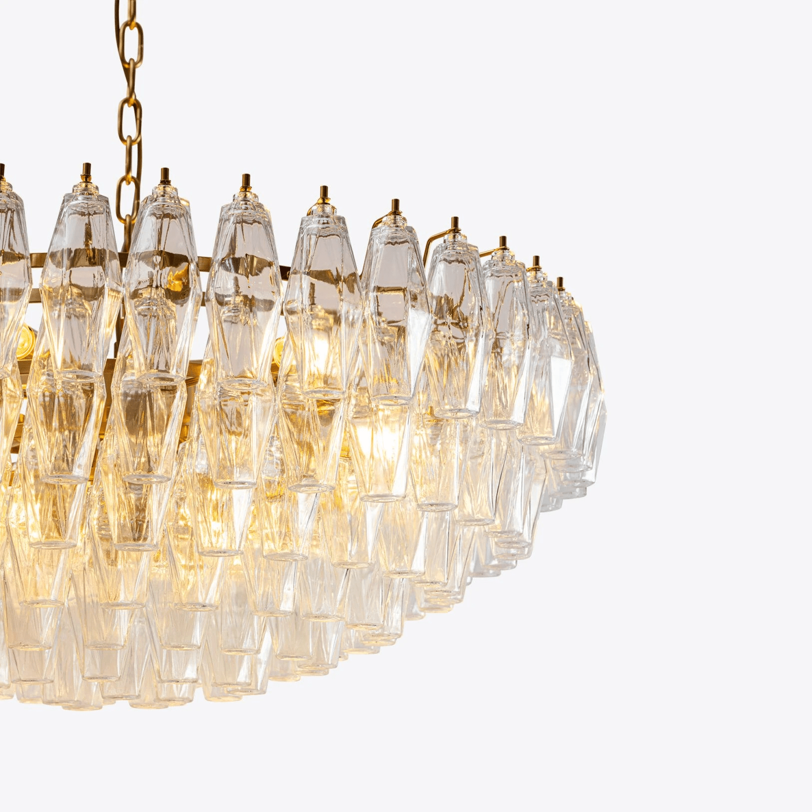 Clear Sorrento Chandelier - 21∅ 47.2″ x H 17.7″Clear & GoldBlushlighting