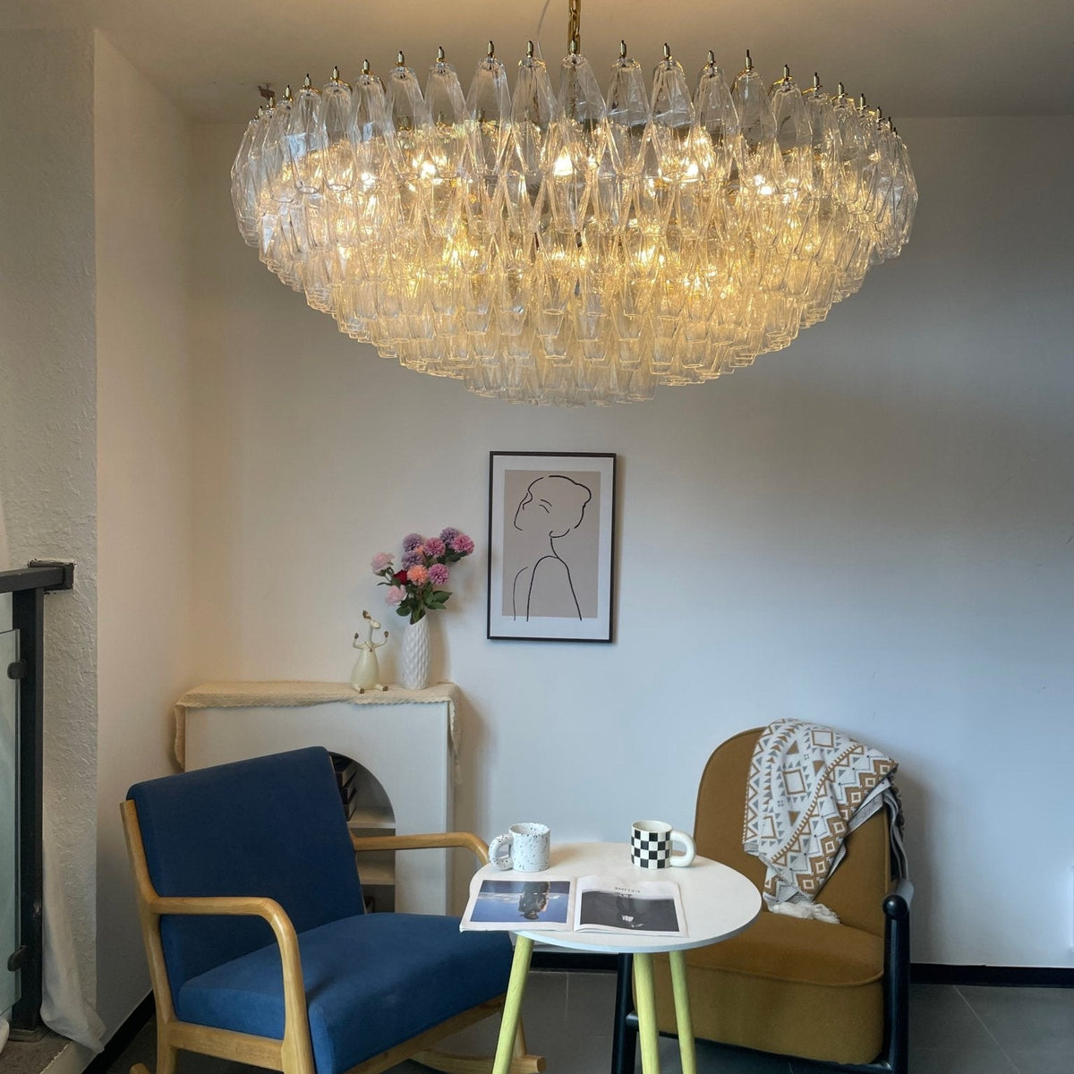 Clear Sorrento Chandelier - 21∅ 47.2″ x H 17.7″Clear & GoldBlushlighting
