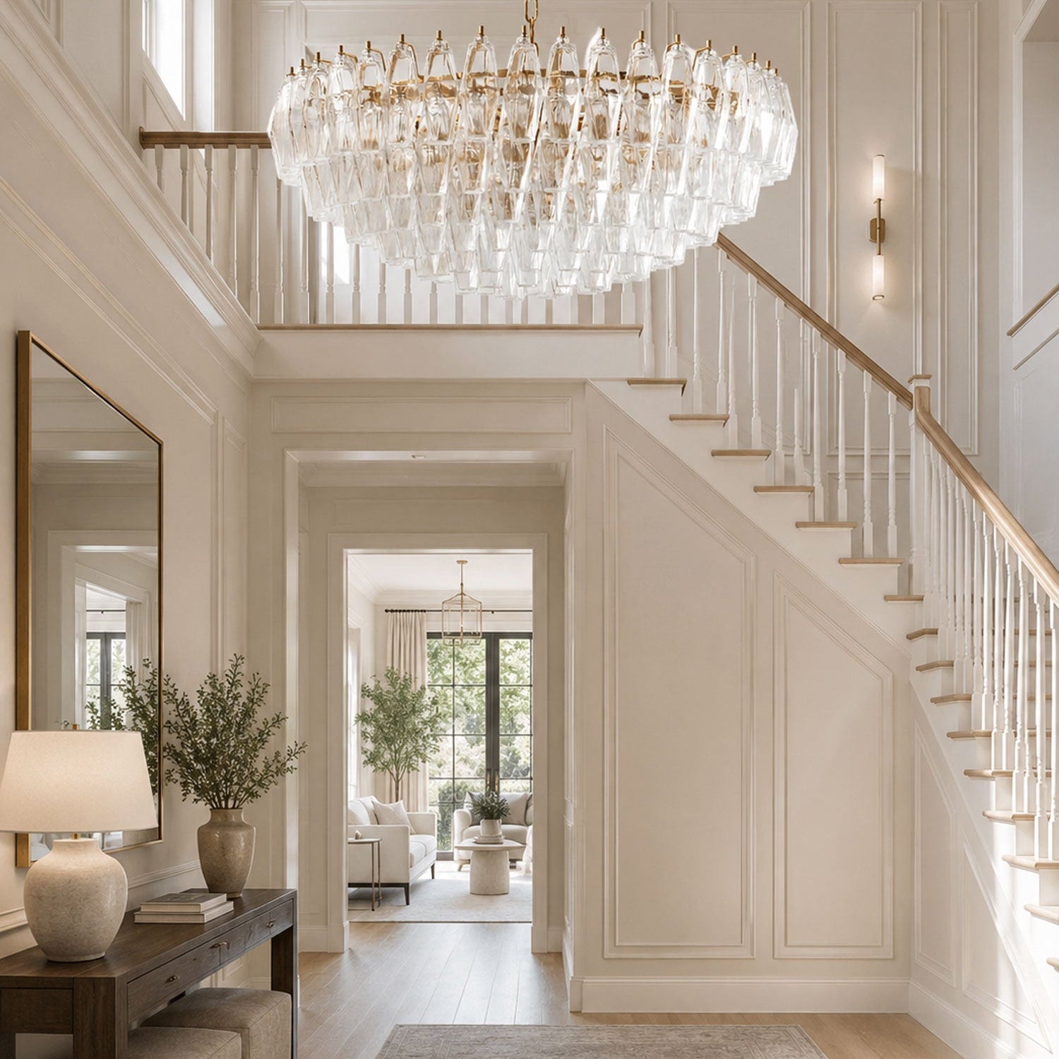 Clear Sorrento Chandelier - 21∅ 47.2″ x H 17.7″Clear & GoldBlushlighting