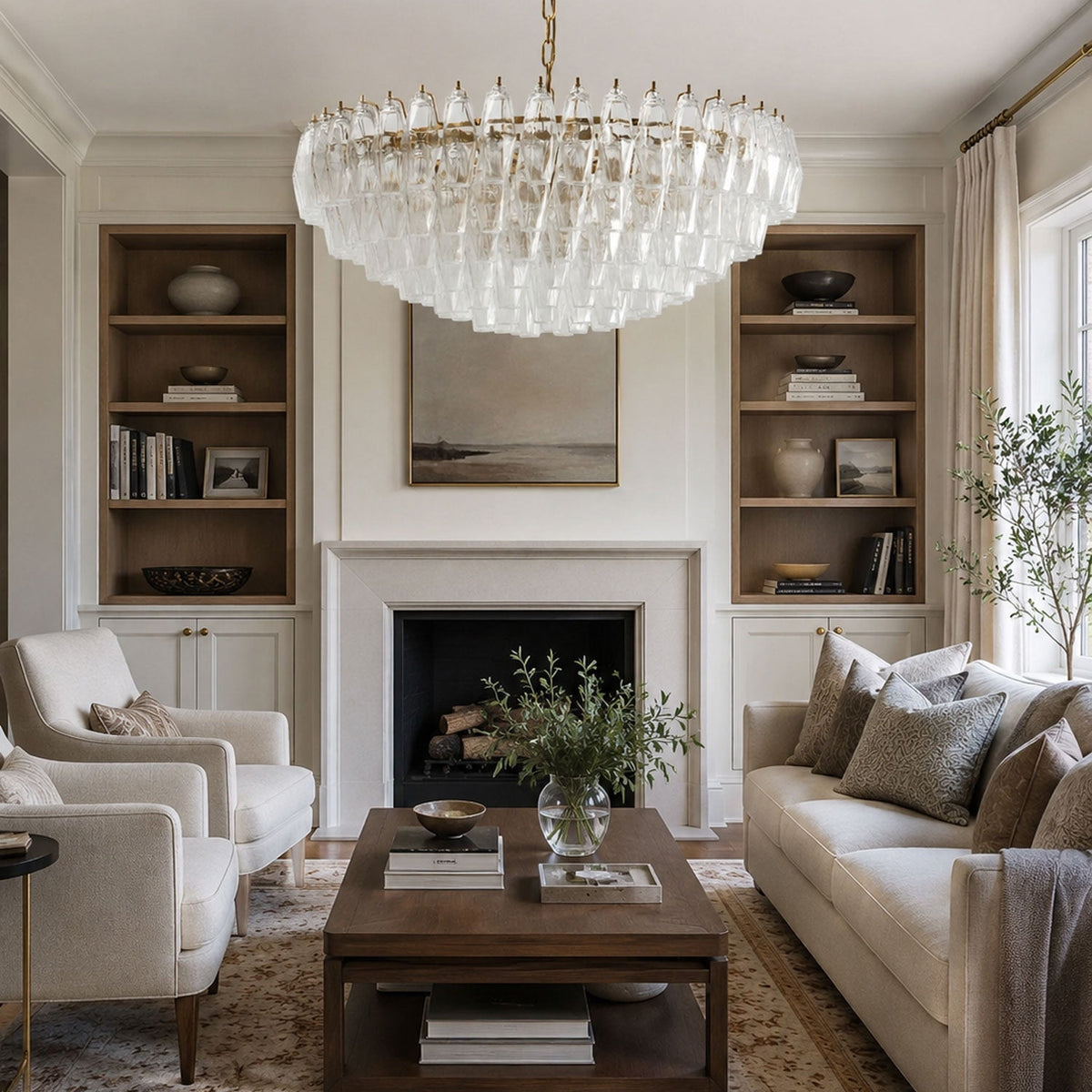 Clear Sorrento Chandelier - 21∅ 47.2″ x H 17.7″Clear & GoldBlushlighting