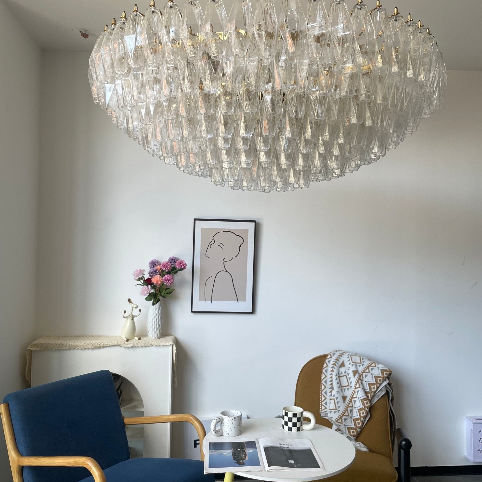 Clear Sorrento Chandelier - 21∅ 47.2″ x H 17.7″Clear & GoldBlushlighting
