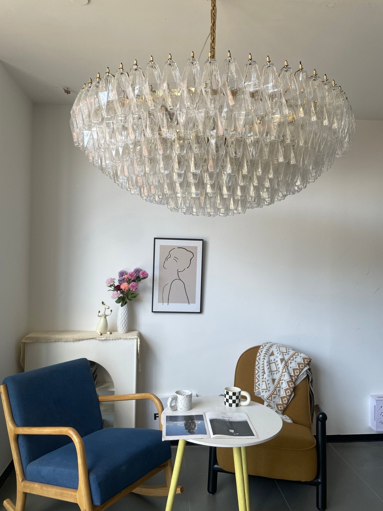 Clear Sorrento Chandelier - 21∅ 47.2″ x H 17.7″Clear & GoldBlushlighting