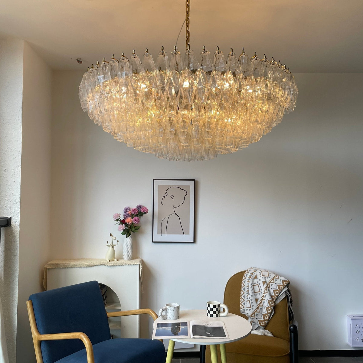 Clear Sorrento Chandelier - 21∅ 47.2″ x H 17.7″Clear & GoldBlushlighting