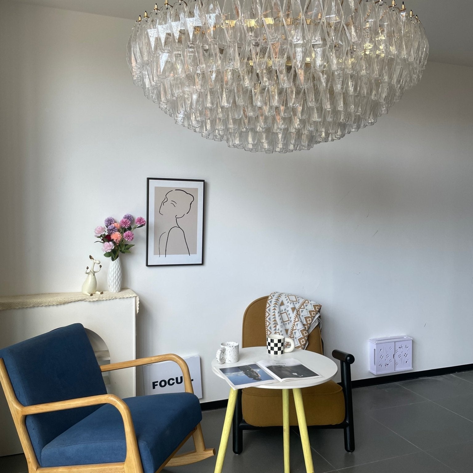 Clear Sorrento Chandelier - 21∅ 47.2″ x H 17.7″Clear & GoldBlushlighting