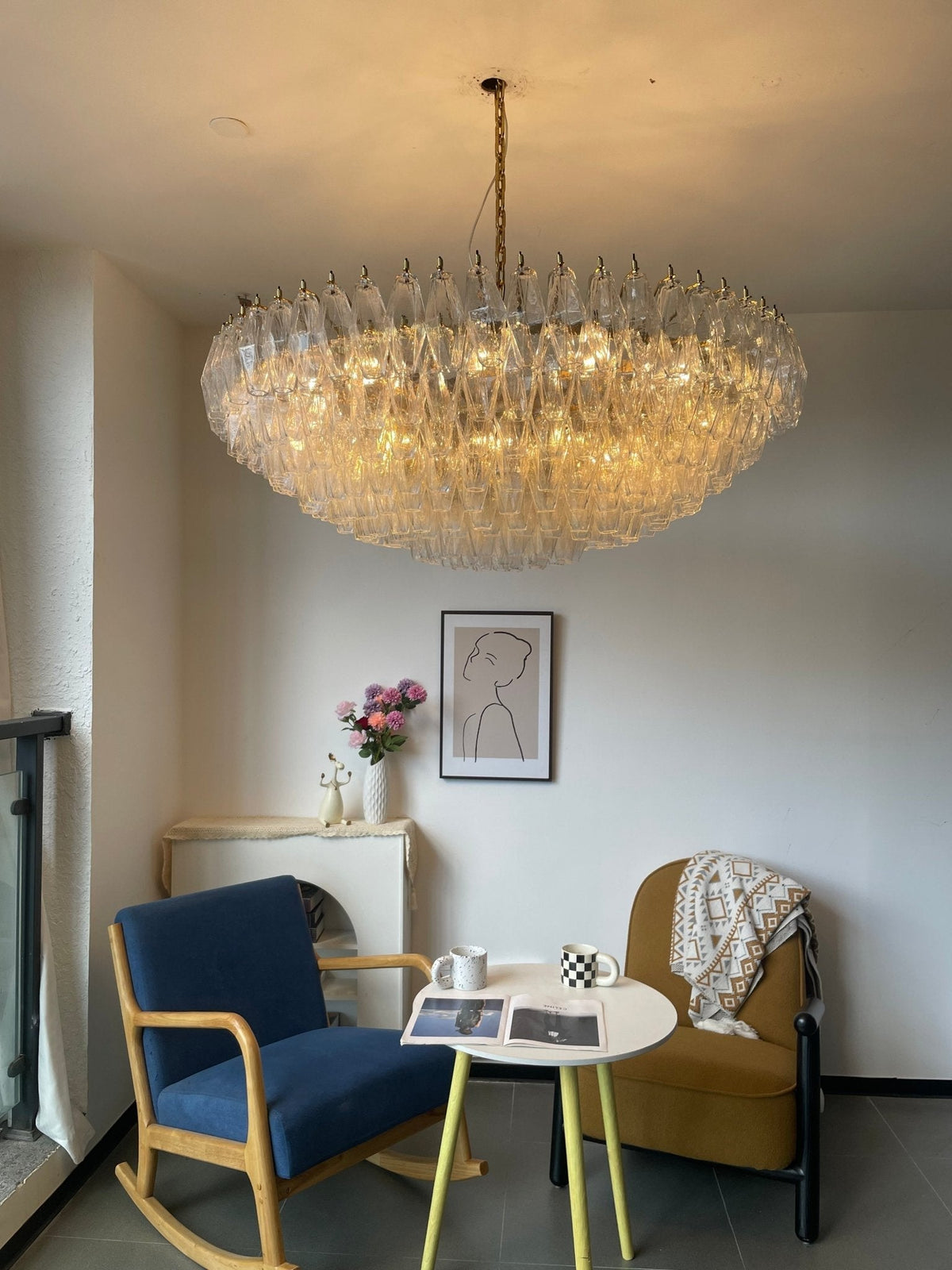 Clear Sorrento Chandelier - 21∅ 47.2″ x H 17.7″Clear & GoldBlushlighting
