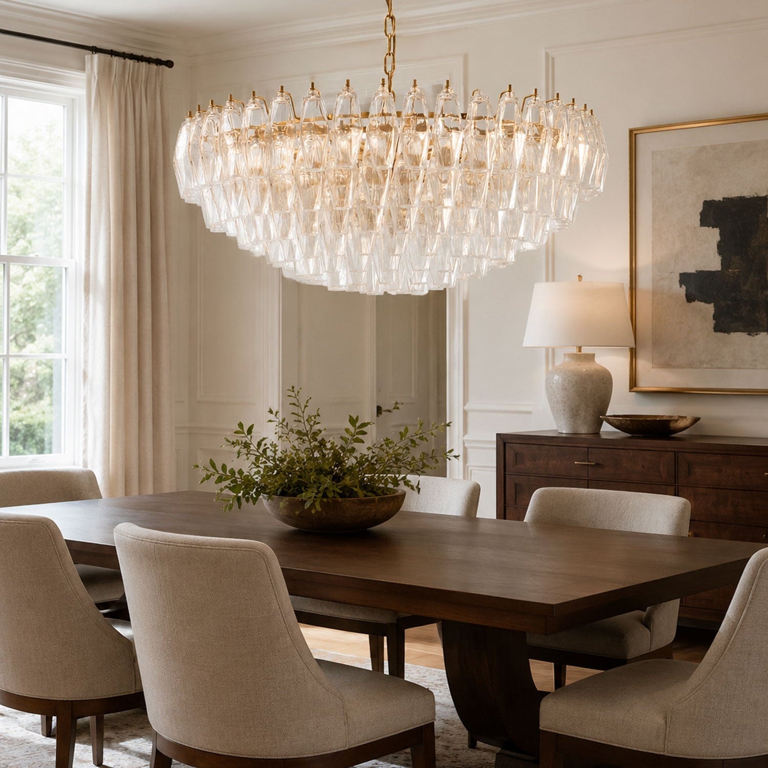 Clear Sorrento Chandelier - 21∅ 47.2″ x H 17.7″Clear & GoldBlushlighting