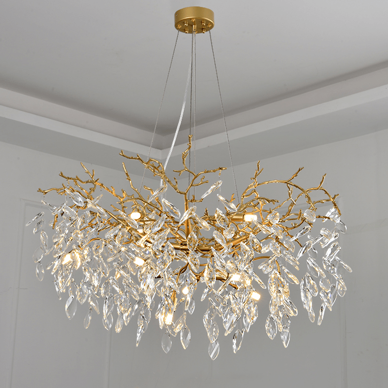 Cleo Branch Crystal Chandelier Light - 33.46" diamBlushlighting