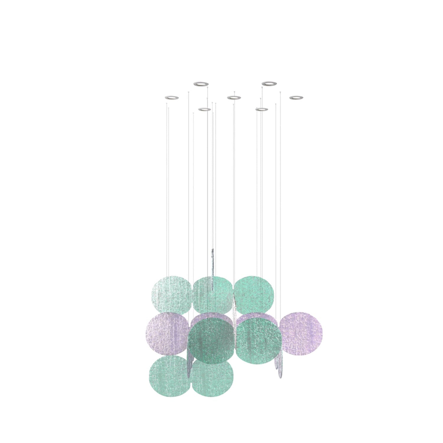 Clouds Iridescent Disc Chandelier - ∅ 47.2″ x H 78.7″No Ceiling PlateBlushlighting