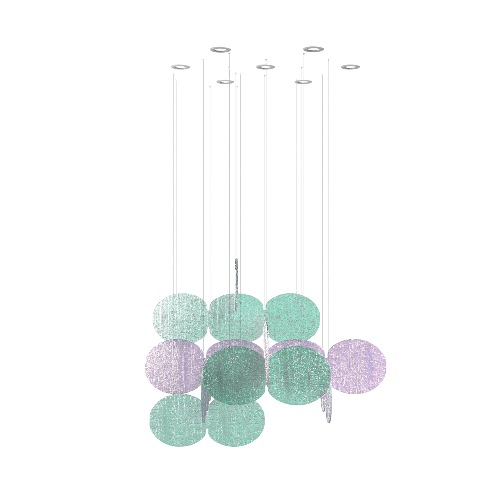 Clouds Iridescent Disc Chandelier - ∅ 47.2″ x H 78.7″No Ceiling PlateBlushlighting