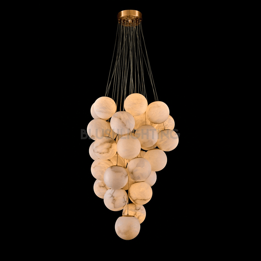 Cluster Alabaster Globe Chandelier-Chandelier-Blushlighting-Blushlighting