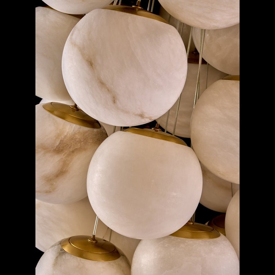 Cluster Alabaster Globe Chandelier-Chandelier-Blushlighting-Blushlighting