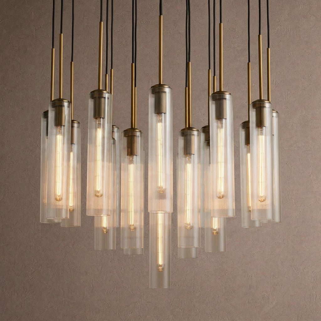Colleena Fluted Glass Round Chandelier - 36"Blushlighting
