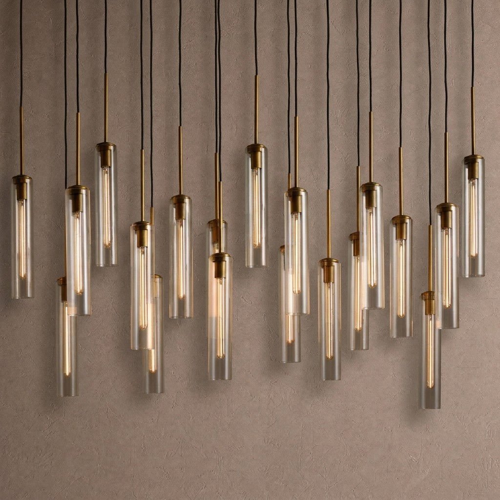 Colleena Linear Fluted Glass Chandelier - Blushlighting