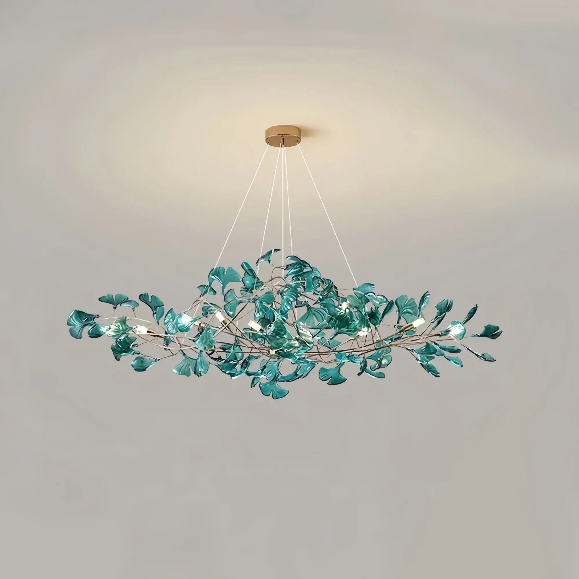 Colorful Glass Ginkgo Leaf Chandelier-chandeliers for dining room,chandeliers for stairways,chandeliers for foyer,chandeliers for bedrooms,chandeliers for kitchen,chandeliers for living room-Blushlighting