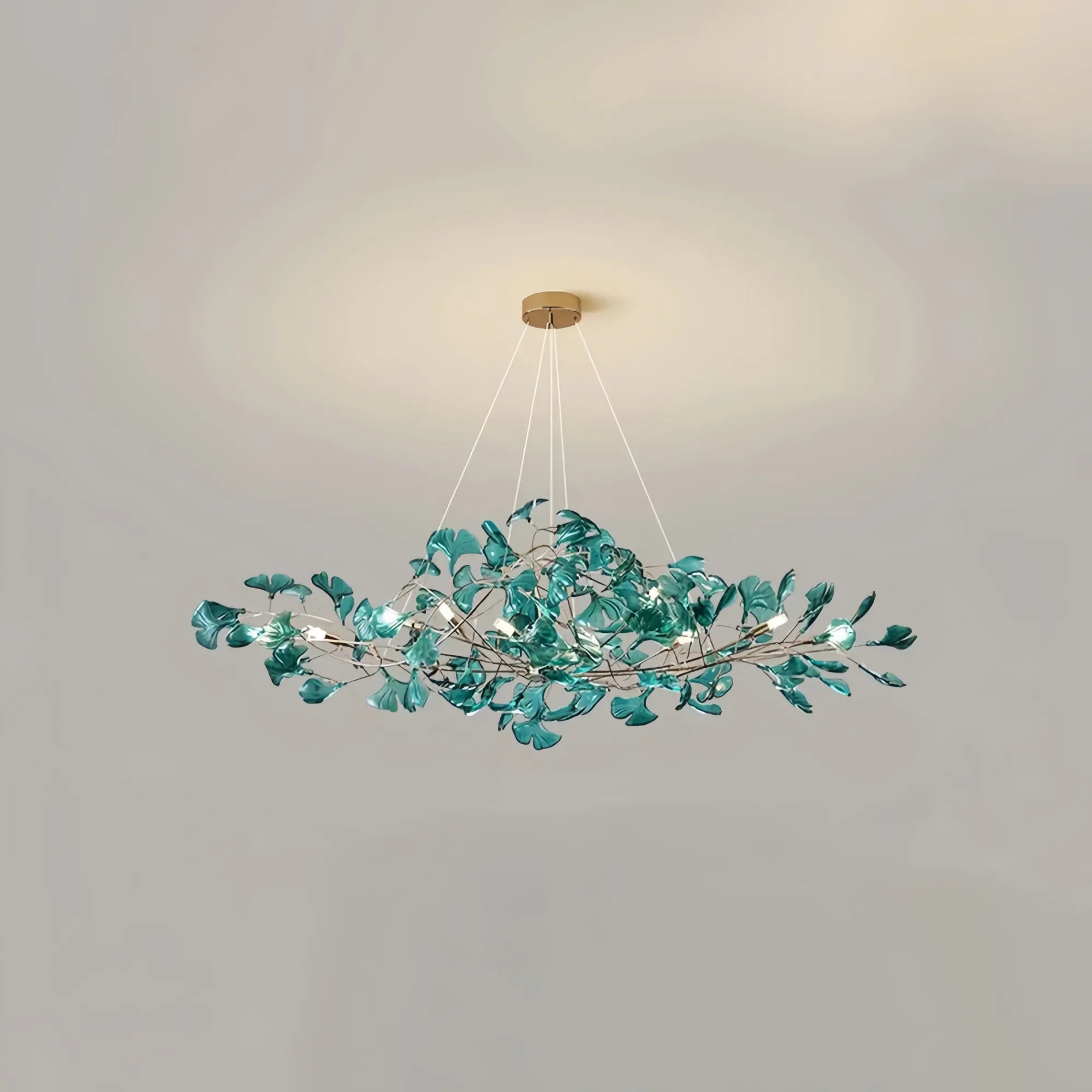 Colorful Glass Ginkgo Leaf Chandelier-chandeliers for dining room,chandeliers for stairways,chandeliers for foyer,chandeliers for bedrooms,chandeliers for kitchen,chandeliers for living room-Blushlighting