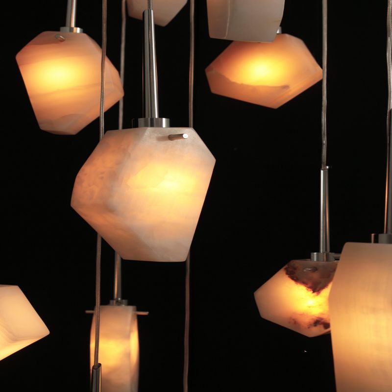 Contemporary Alabaster Pendant Light-Chandelier-Blushlighting-Blushlighting