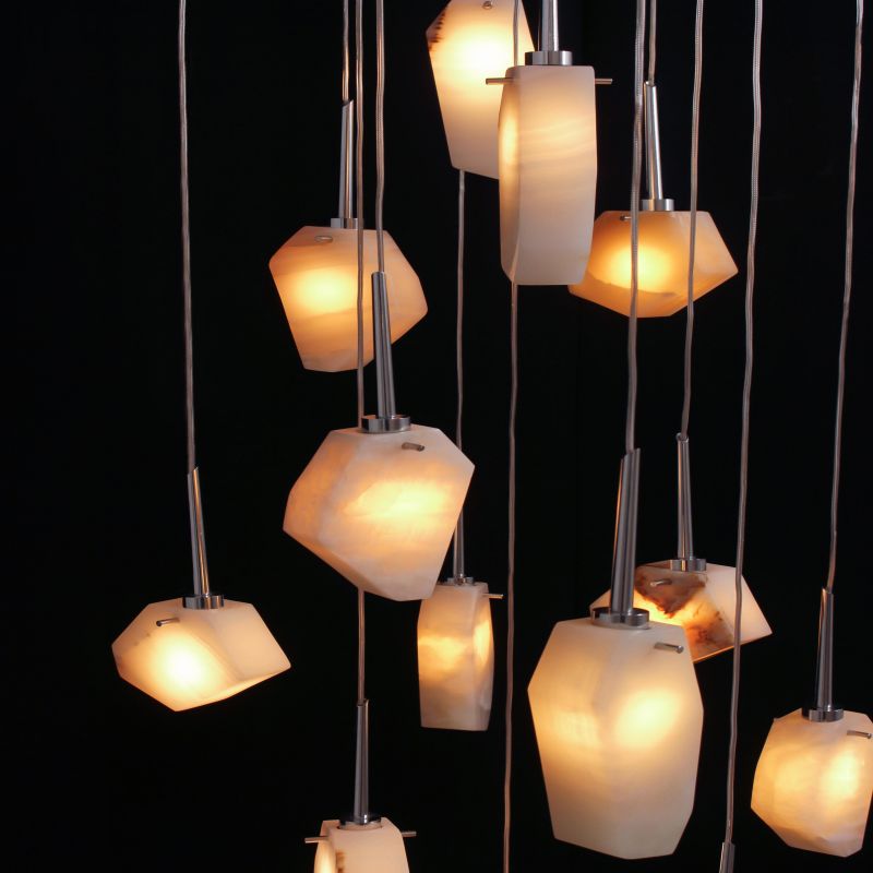 Contemporary Alabaster Pendant Light-Chandelier-Blushlighting-Blushlighting