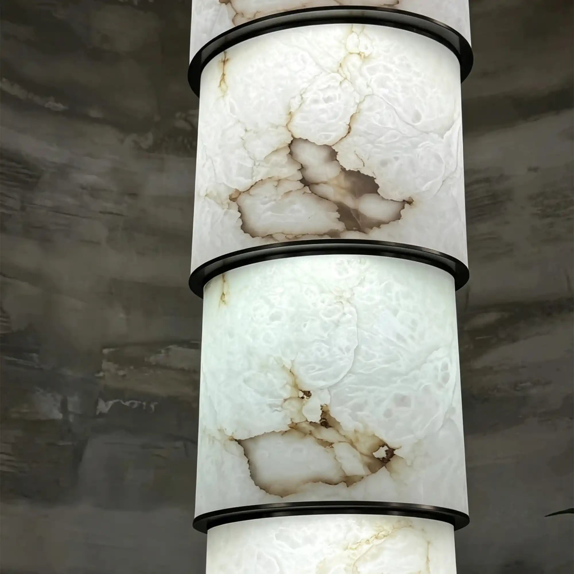 Contemporary Layered Oval Alabaster Column Pendant - 5 Layers/D13"*H55.91"(D33cm*H142cm)Warm Light 3000KBlushlighting