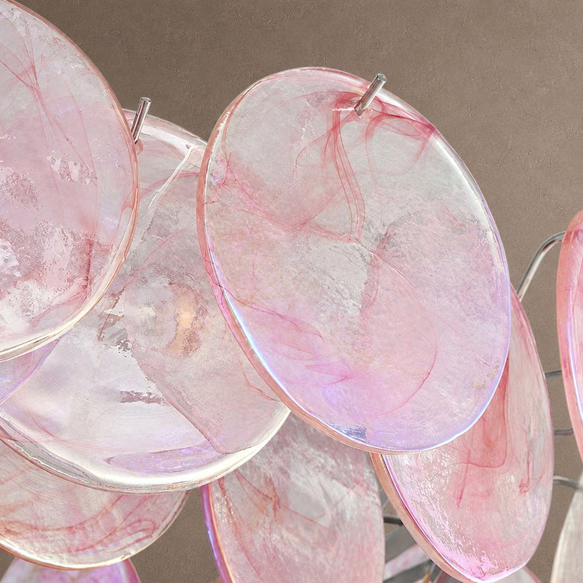 Contemporary Pink Murano Glass Round Chandelier, 31.5 inch - Green6 Lights: L90cm*W20cm*H17cm / L35.43" x W7.87" xH6.69"Blushlighting