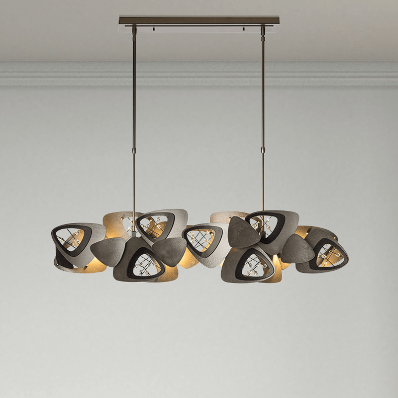 Contemporary Stainless Steel Linear Chandelier-Chandelier-Blushlighting-Blushlighting