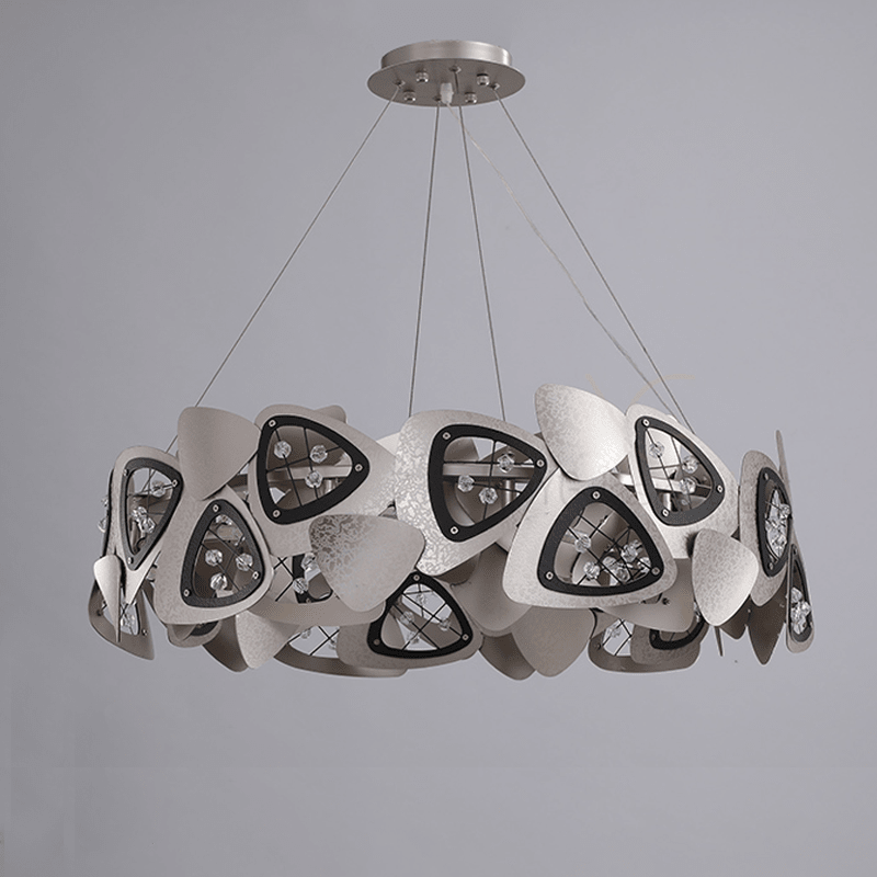 Contemporary Stainless Steel Round Chandelier-Chandelier-Blushlighting-Blushlighting