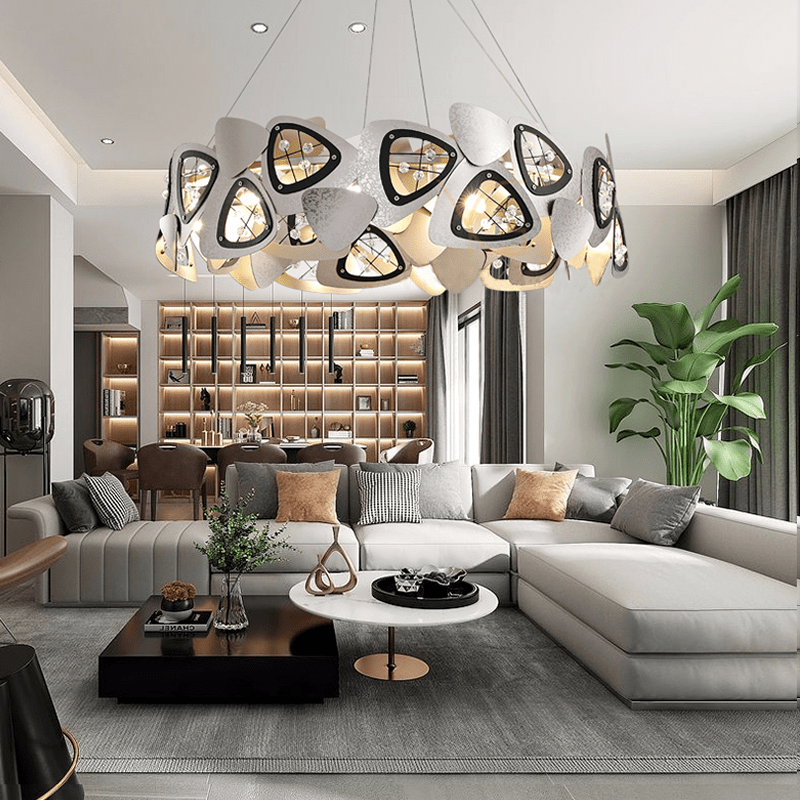 Contemporary Stainless Steel Round Chandelier-Chandelier-Blushlighting-Blushlighting