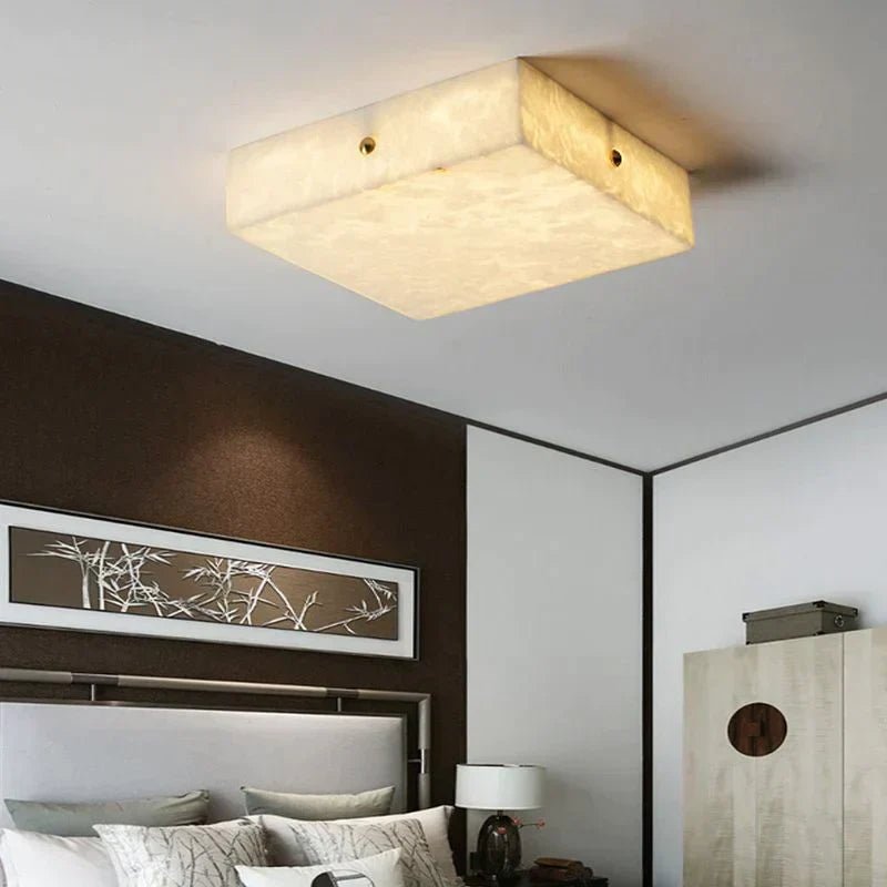 Coral Modern Alabaster Flushmount, Designer Ceiling Light Fixtures - 15.75"LBlushlighting