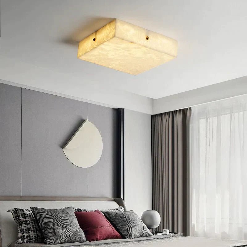 Coral Modern Alabaster Flushmount, Designer Ceiling Light Fixtures - 15.75"LBlushlighting