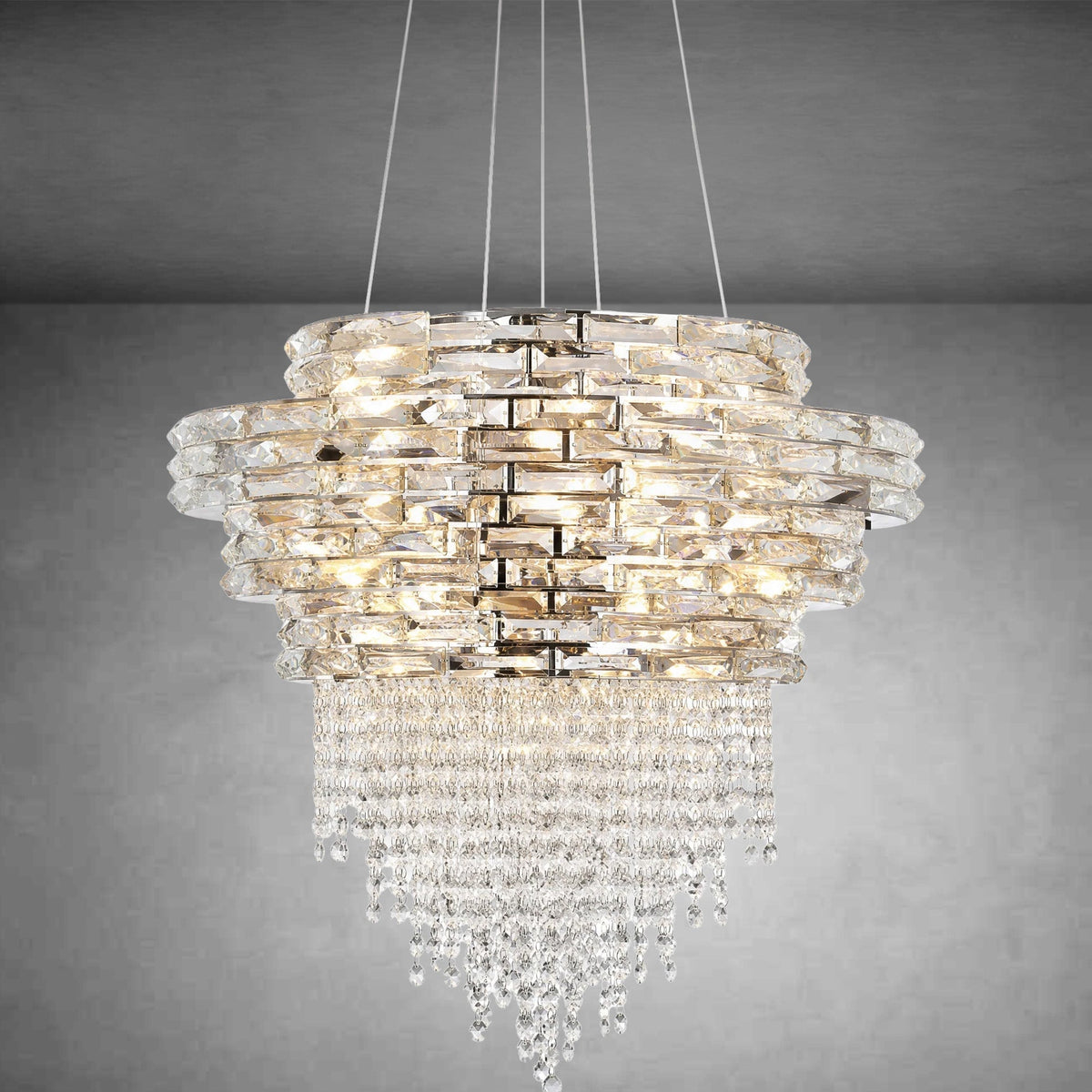 Corona Crystal Halo Chandelier - Φ600*H580mm/18LBlushlighting