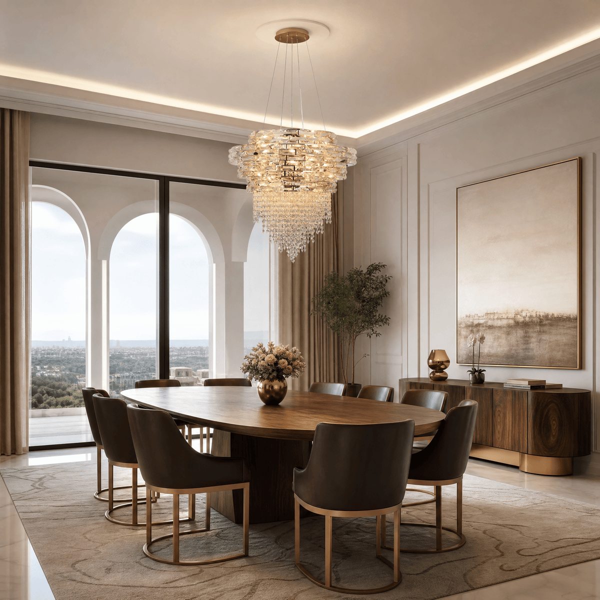 Corona Crystal Halo Chandelier - Φ600*H580mm/18LBlushlighting