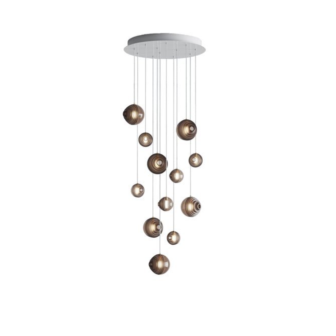 Cosmic Sphere Cascade Glass Chandelier - 12 - lights ∅ 23.6″ x H 59.1″Smoke greyBlushlighting