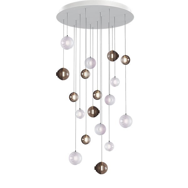 Cosmic Sphere Cascade Glass Chandelier - 3 - lights ∅ 11.8″ x H 59.1″ClearBlushlighting