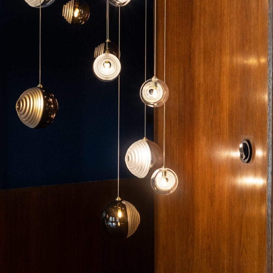 Cosmic Sphere Cascade Glass Chandelier - 3 - lights ∅ 11.8″ x H 59.1″ClearBlushlighting