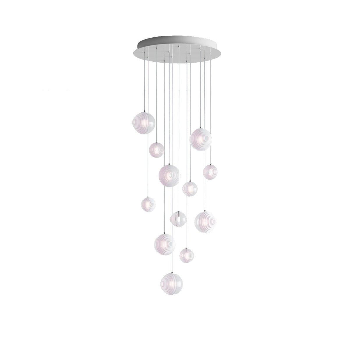 Cosmic Sphere Cascade Glass Chandelier - 12 - lights ∅ 23.6″ x H 59.1″ClearBlushlighting