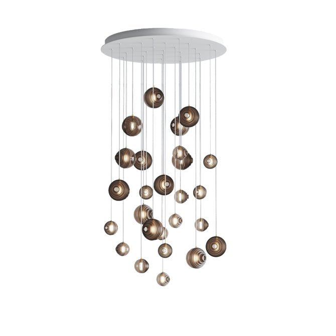 Cosmic Sphere Cascade Glass Chandelier - 26 - lights ∅ 39.4″ x H 78.7″Smoke greyBlushlighting