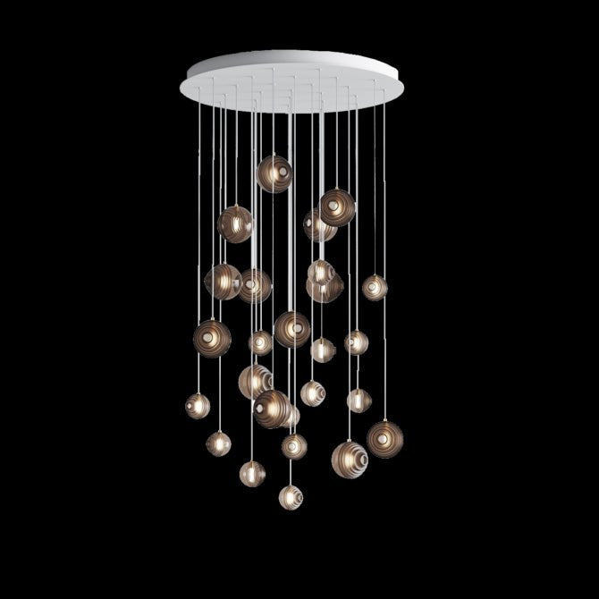 Cosmic Sphere Cascade Glass Chandelier - 26 - lights ∅ 39.4″ x H 78.7″Smoke greyBlushlighting