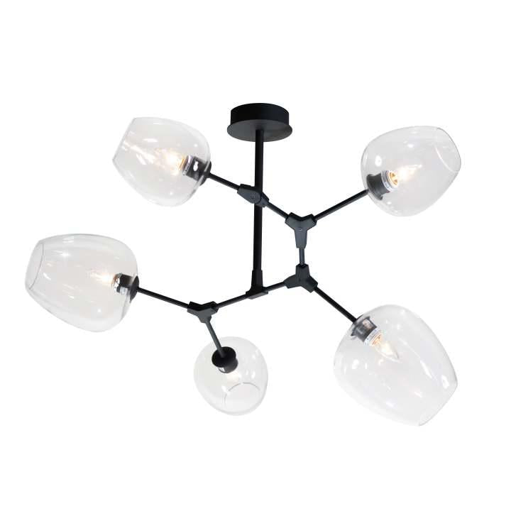 Covington Drop Globe Branching Bubble Chandelier 30'' - Champagne Crackle GlassBrassBlushlighting