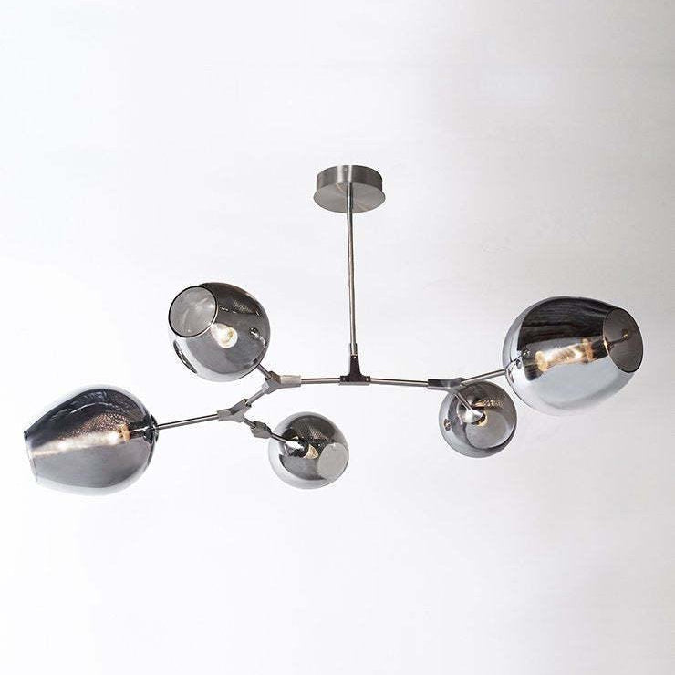 Covington Drop Globe Branching Bubble Chandelier 30'' - Smoke GlassBrassBlushlighting