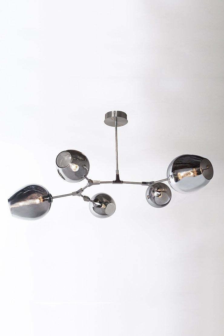 Covington Drop Globe Branching Bubble Chandelier 30'' - Smoke GlassBrassBlushlighting