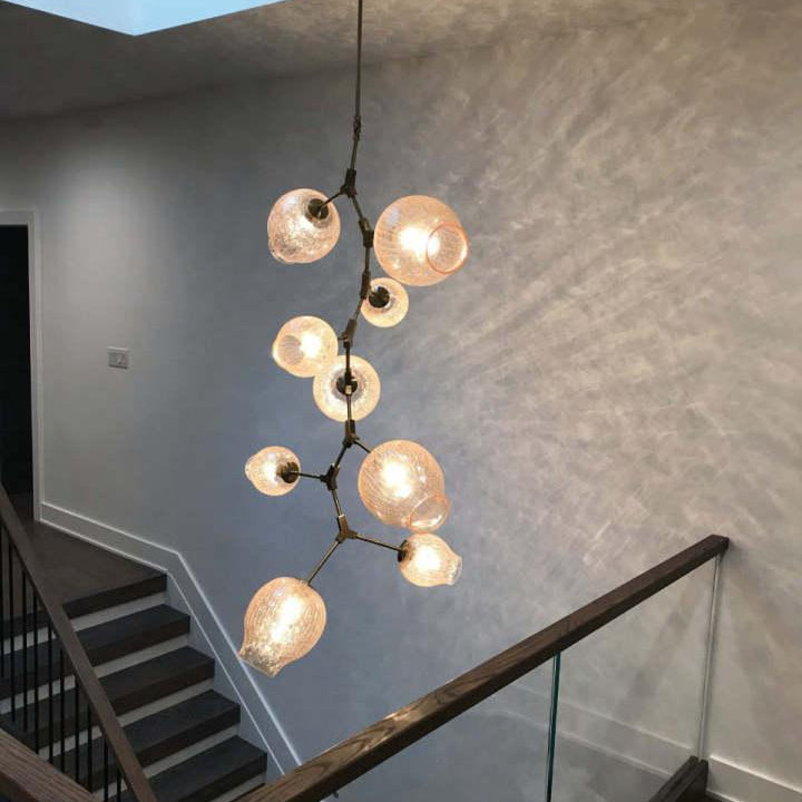 Covington Drop Globe Branching Bubble Chandelier 38'' - Smoke GlassBrassBlushlighting