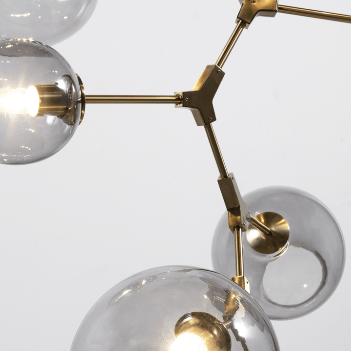 Covington Drop Globe Branching Bubble Chandelier 38'' - Smoke GlassBrassBlushlighting