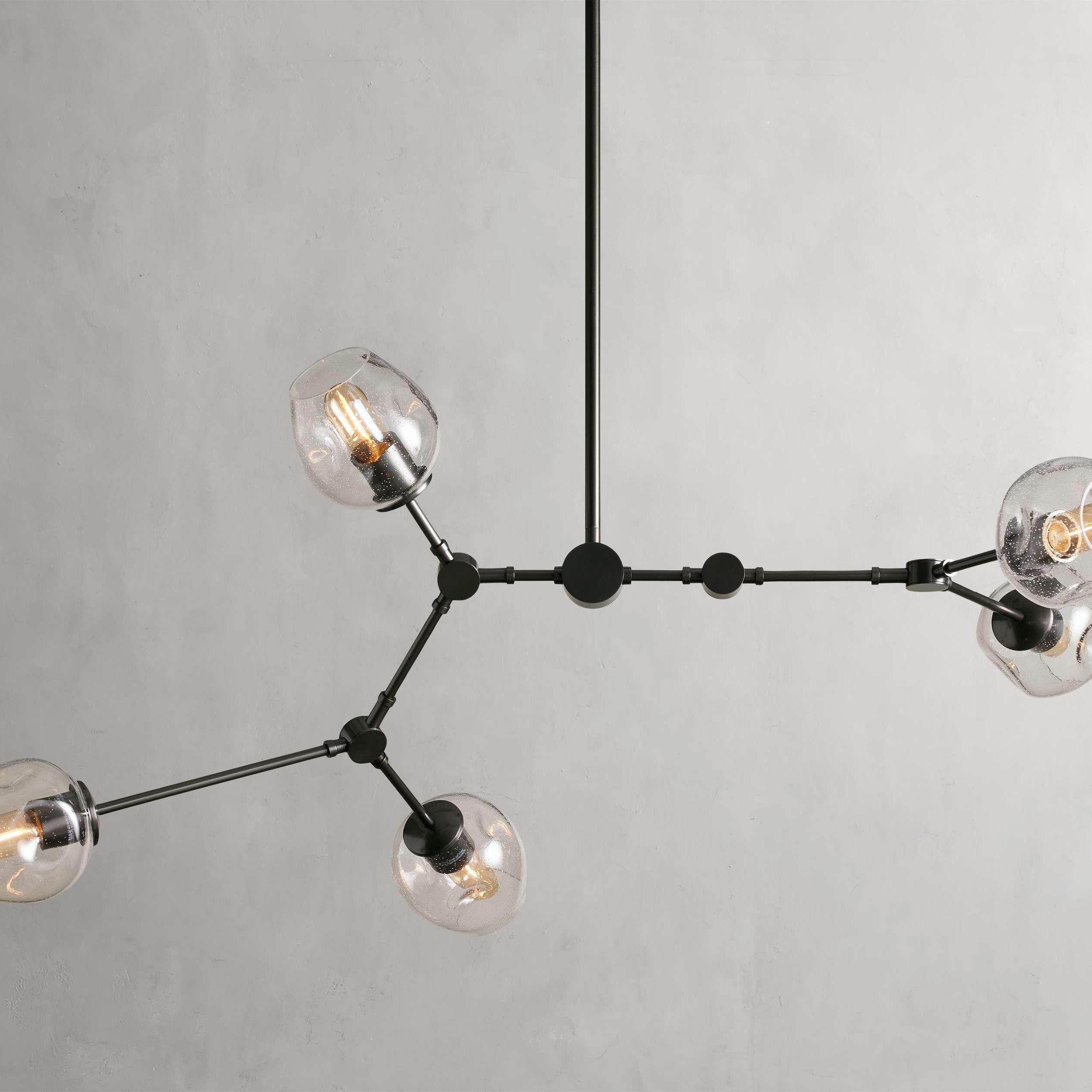 Covington Horizontal Globe Branching Bubble Chandelier-Chandelier-5-Light-Bronze-Blushlighting