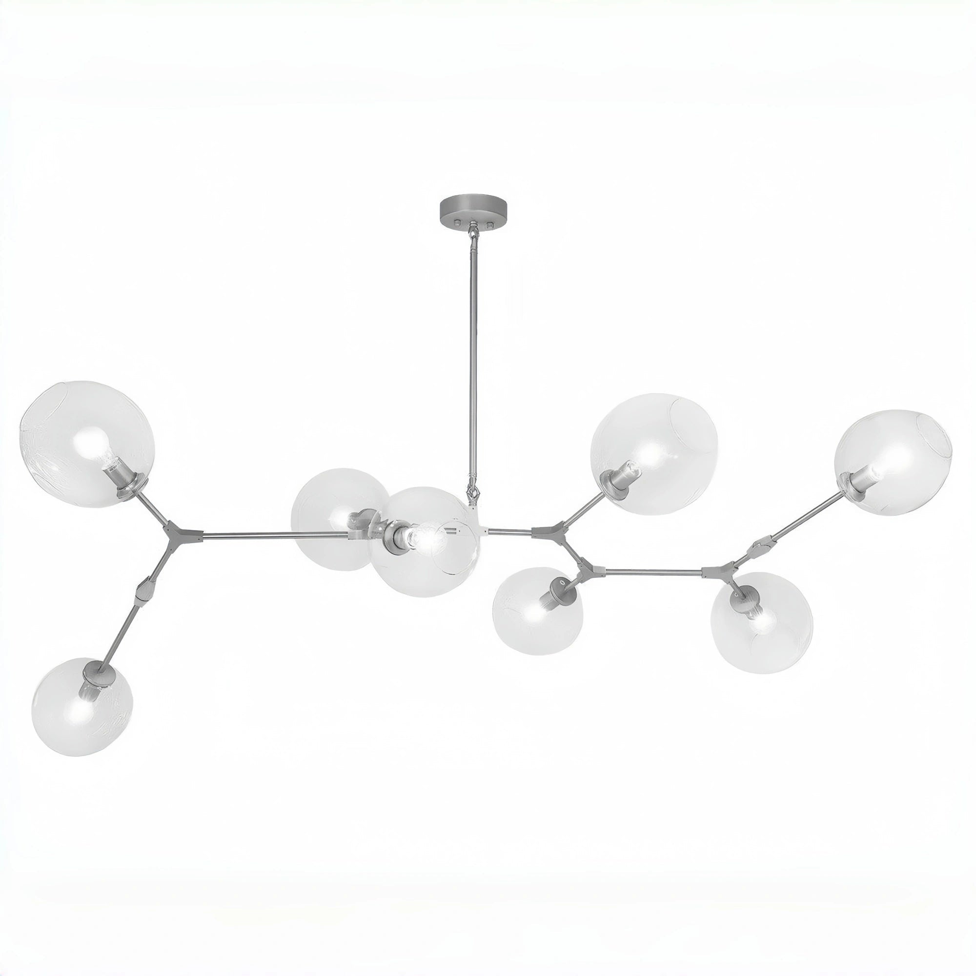 Covington Horizontal Globe Branching Bubble Chandelier - 8-LightNickelBlushlighting