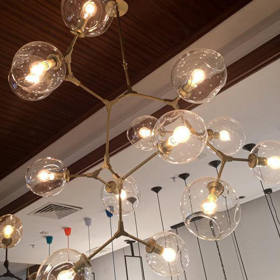 Covington Horizontal Globe Branching Bubble Chandelier-Chandelier-8-Light-Brass-Blushlighting