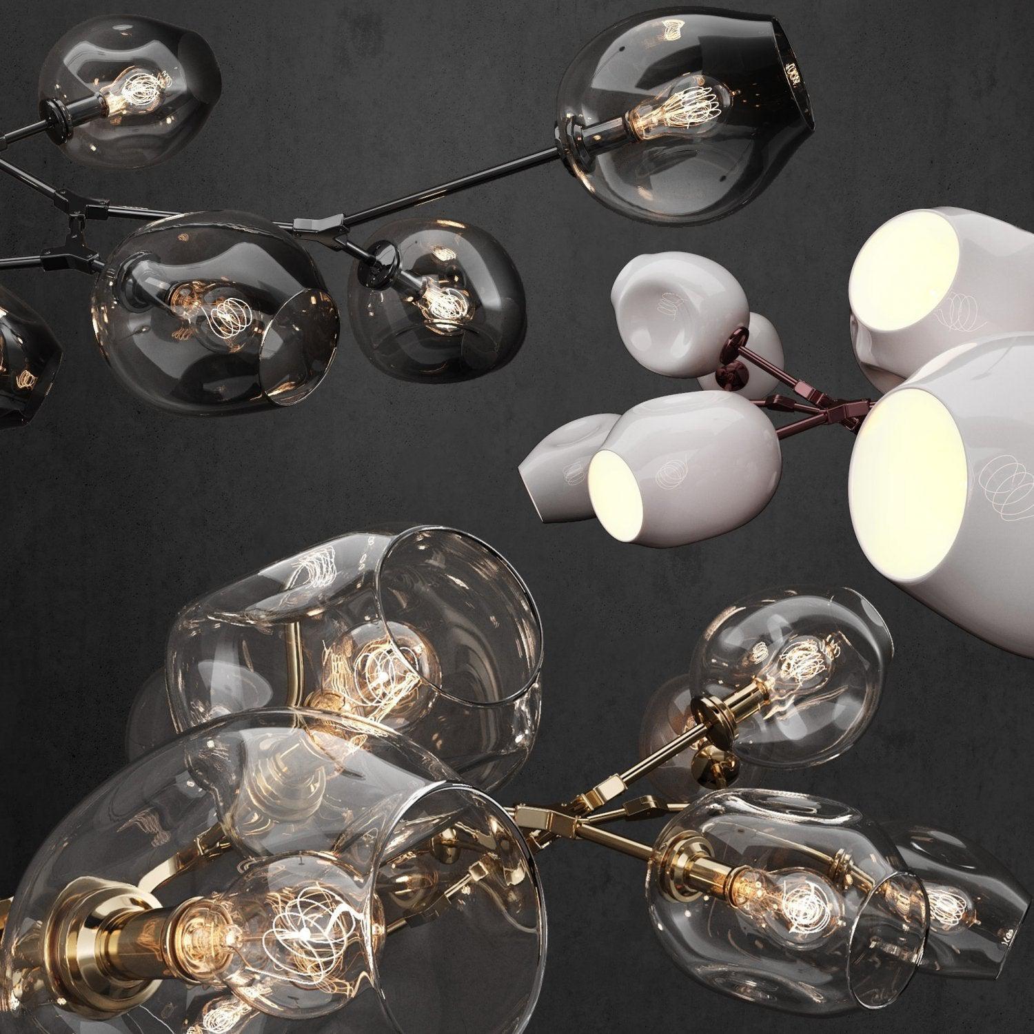 Covington Horizontal Globe Branching Bubble Chandelier - 5 - LightBrassBlushlighting