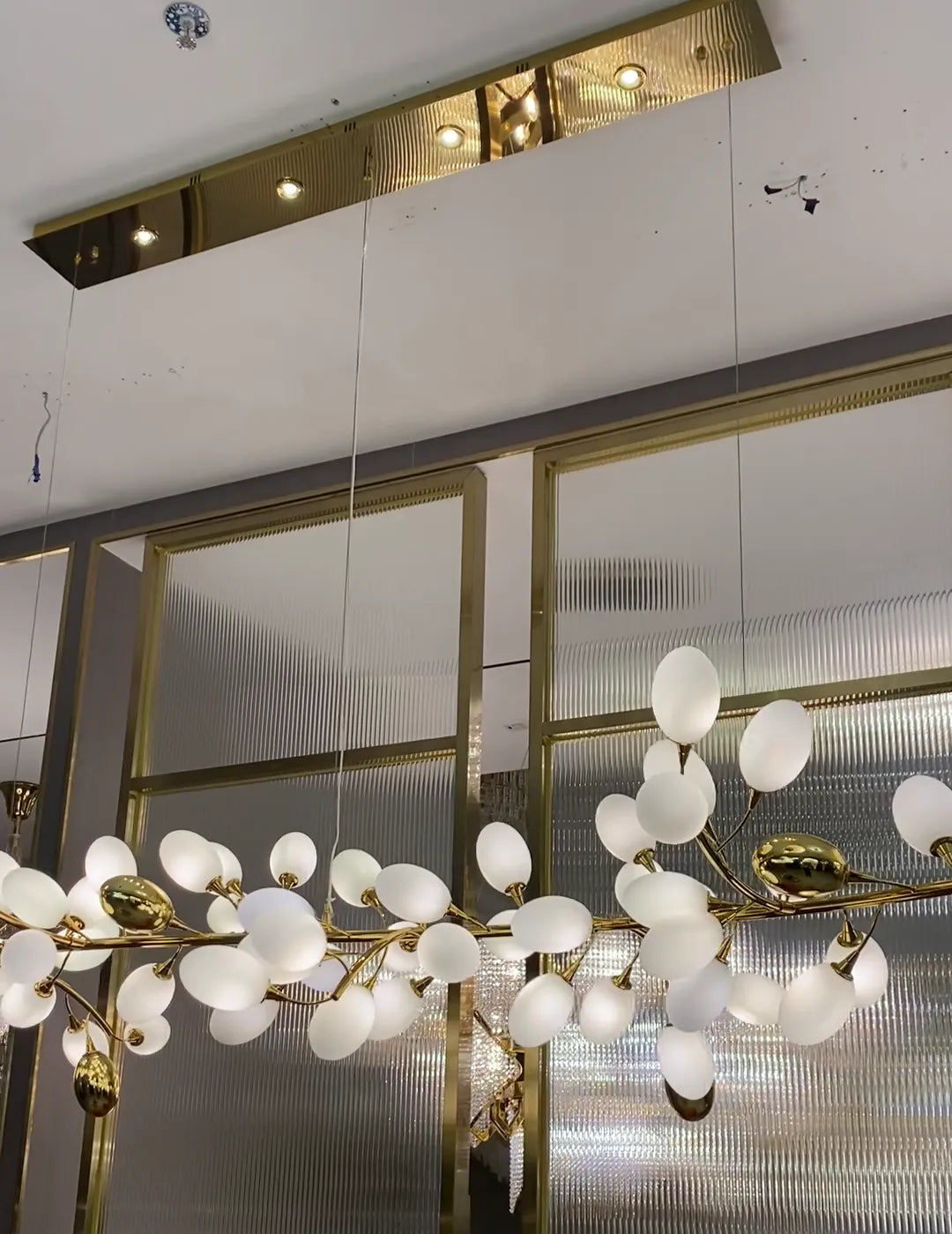 Creative Art Grape Chandelier Pure White Nordic Ring and Linear Design for Living Room or Dining Room-Chandeliers-Blushlighting