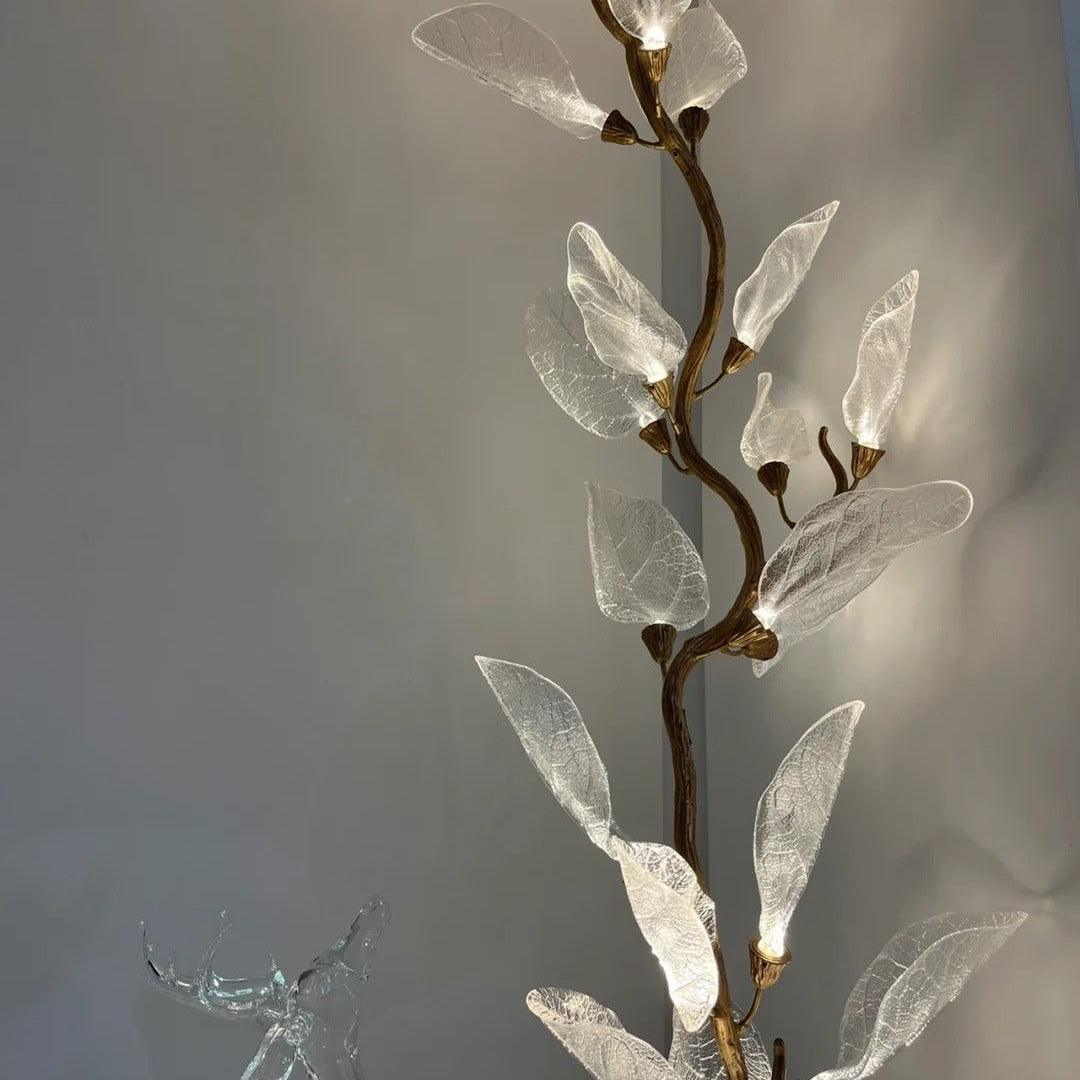 Creative Bionic Resin Leaves Chandelier for Living Room/Dining Room/Staircase - Round/D39.4"*H23.6"Warm LightBlushlighting